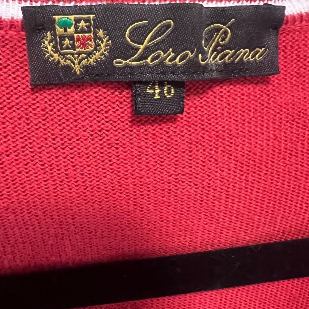 Loro Piana Cotton Button Front Cardigan Red Size 46